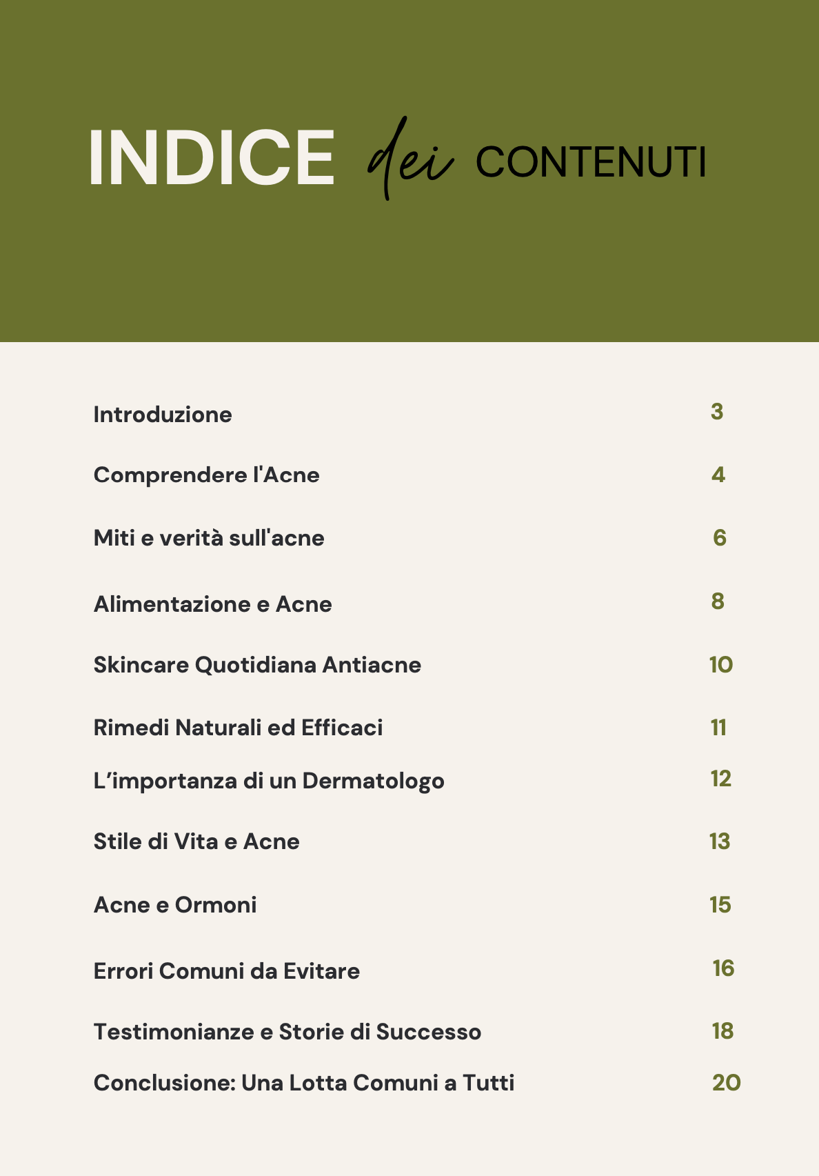 SCONFIGGI L'ACNE