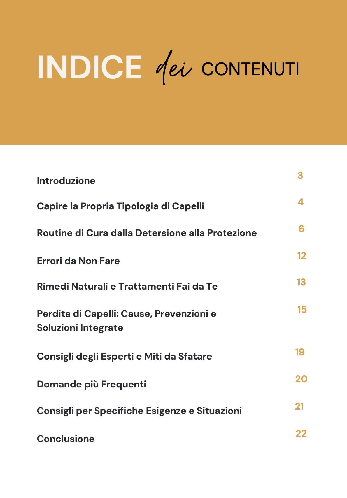 PRENDITI CURA DEI TUOI CAPELLI